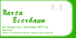 marta bierbaum business card